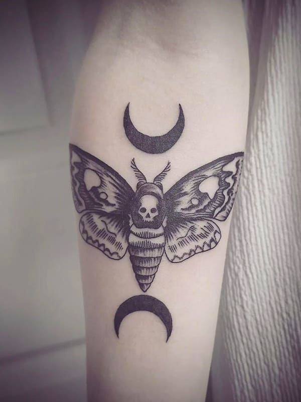 moon moth tattoo