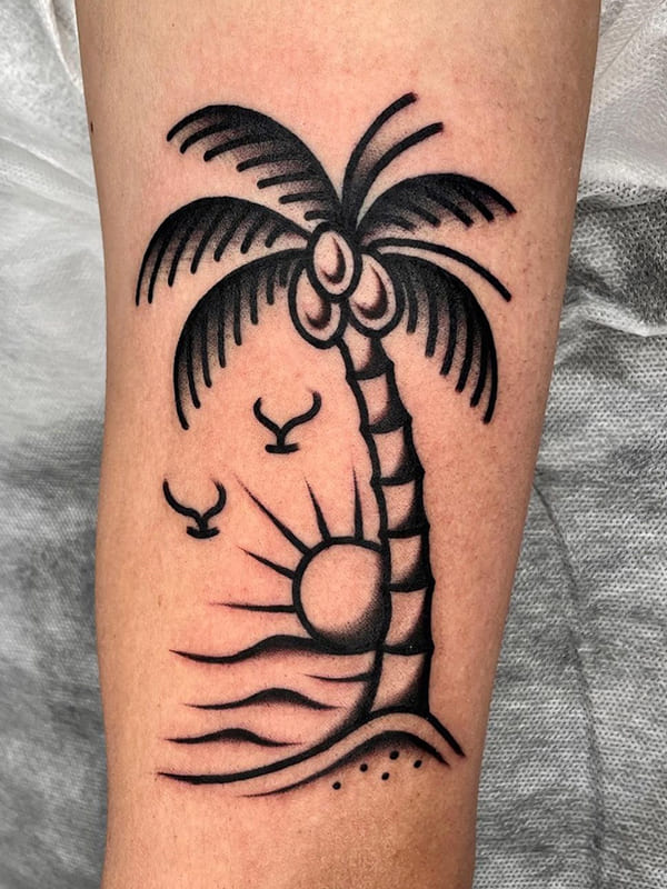 palm tree tattoo design