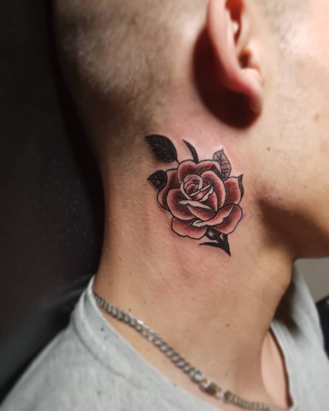 51 Best Rose Neck Tattoos