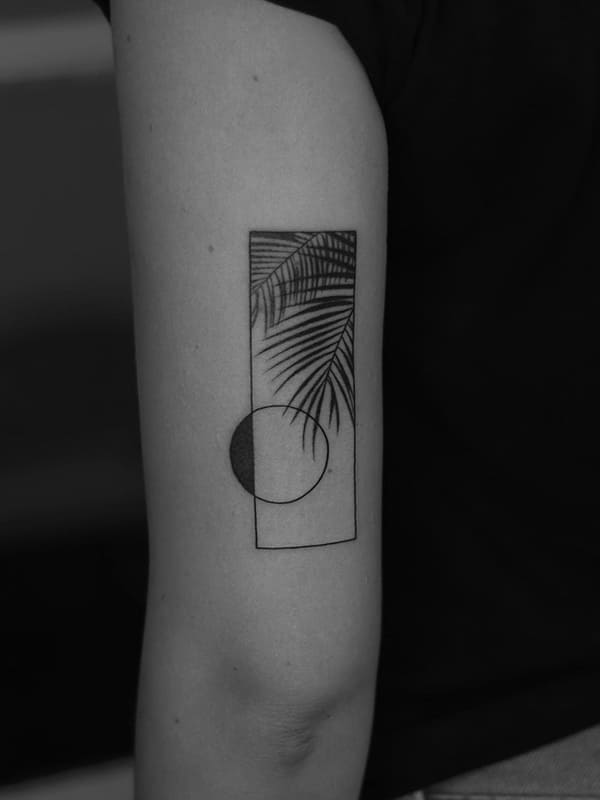 palm tree leaves tattoo - 2