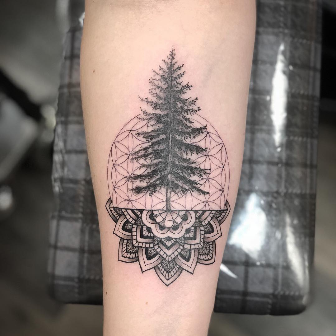 Image result for pine tree tattoo