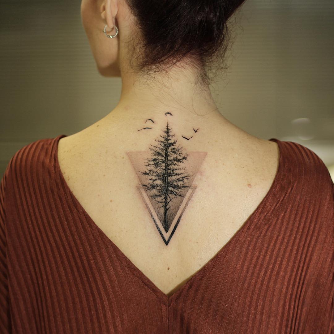 Tiny Pine Tree Tattoo  Tree tattoo small Simple tree tattoo Pine tree  tattoo